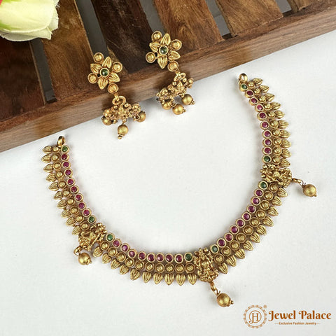 Exclusive Rajwadi Gold Plated Necklace With Earrings JH6951