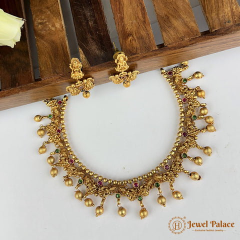Exclusive Rajwadi Gold Plated Necklace With Earrings JH6958