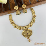 Exclusive Rajwadi Gold Plated Necklace With Earrings JH6959