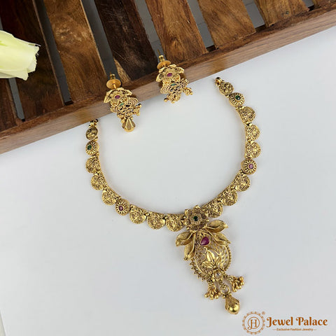 Exclusive Rajwadi Gold Plated Necklace With Earrings JH6961