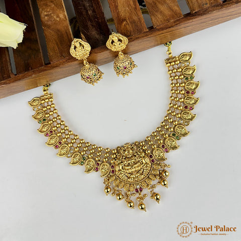Exclusive Rajwadi Gold Plated Necklace With Earrings JH6962