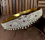 Beautiful Silver Plated With AD Stone Waist Hip Belt Kamarband For Wedding and Party Wear JH2008