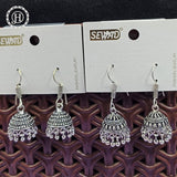 Silver Plated Beautiful Oxidised Jhumkas Combo Set JH471