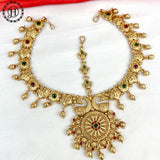 Jewel Palace Traditional Pearl & Stone Mathapatti Maang Tikka