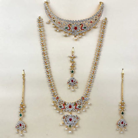 Silver Plated Indian Wedding Bridal Jewellery Set