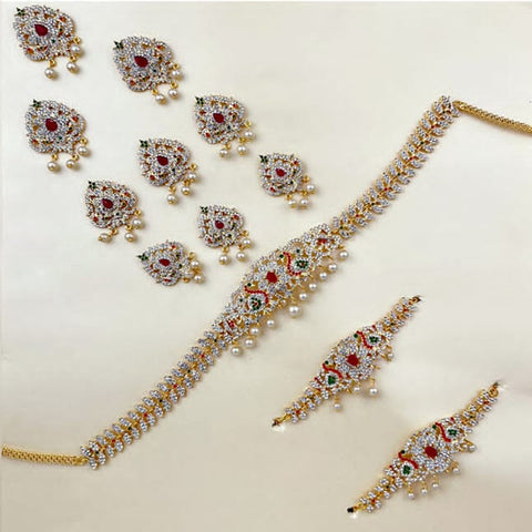 Silver Plated Indian Wedding Bridal Jewellery Set