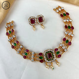 Royal Matte Finish Necklace With Earrings