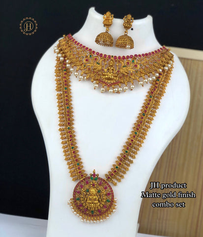 Exclusive Gold Finish Combo Necklace Set JH080