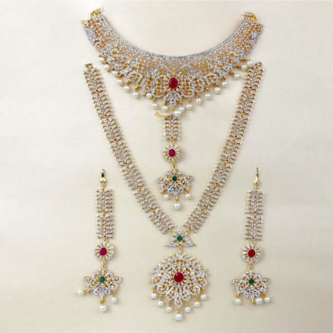 Silver Plated Indian Wedding Bridal Jewellery Set