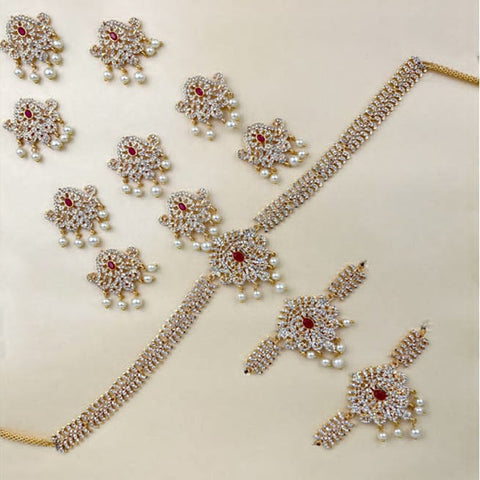 Silver Plated Indian Wedding Bridal Jewellery Set