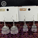 Silver Plated Beautiful Oxidised Jhumkas Combo Set JH458