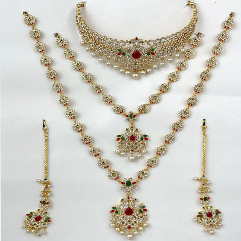 Silver Plated Indian Wedding Bridal Jewellery Set