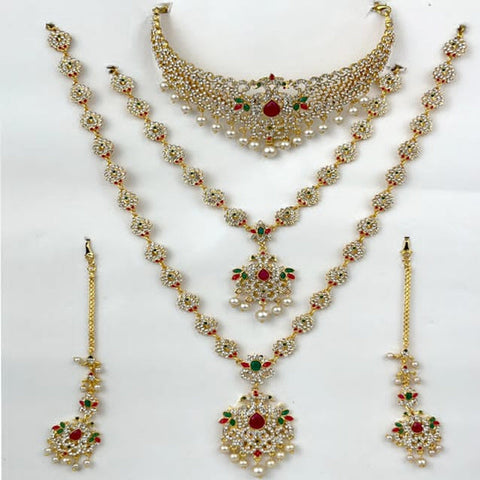 Silver Plated Indian Wedding Bridal Jewellery Set