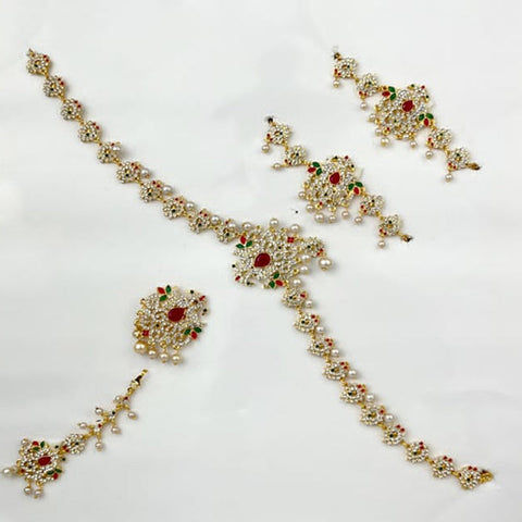 Silver Plated Indian Wedding Bridal Jewellery Set