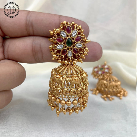 Matte Finish with American Diamond Premium Quality Earrings