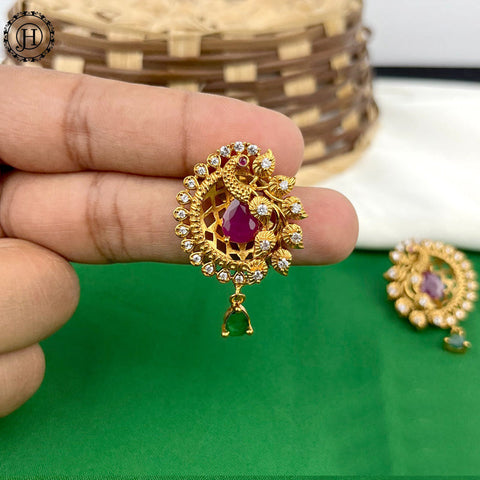 Latest Beautiful Antique Matte AD Earrings