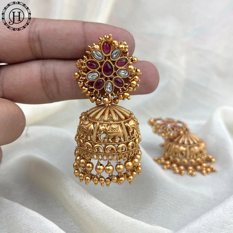 Matte Finish with American Diamond Premium Quality Earrings