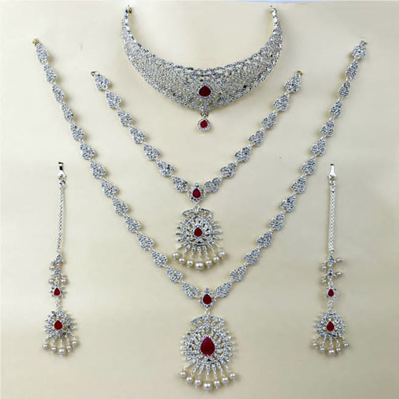 Altitude Reduction Perpetrator Silver Plated Indian Wedding Bridal Jewellery Set – www.jewelpalace.in