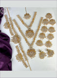 Beautiful Gold Plated With CZ Stone Indian Wedding Jewellery Set CZ010