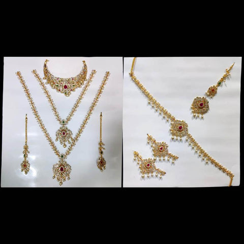 Full Bridal Wedding Jewelry Set For Indian Bride, Wedding Jewelry Set Of 10 Items - www.jewelpalace.in