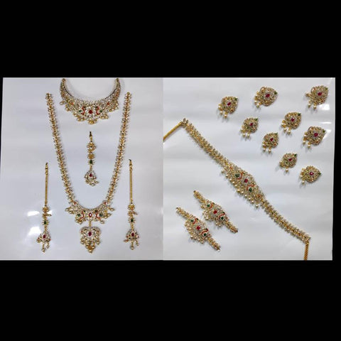 Full Bridal Wedding Jewelry Set For Indian Bride, Wedding Jewelry Set Of 10 Items - www.jewelpalace.in