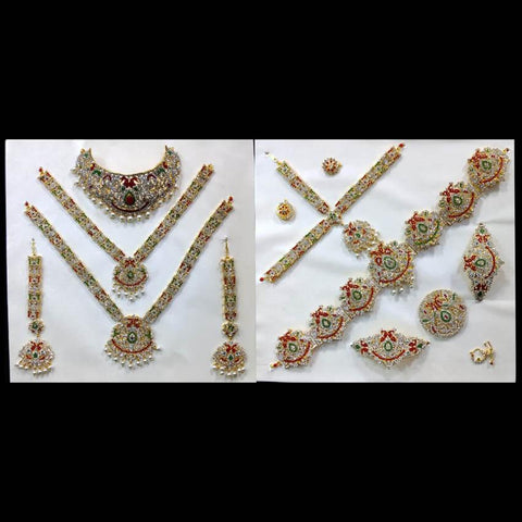 Full Bridal Wedding Jewelry Set For Indian Bride, Wedding Jewelry Set Of 10 Items - www.jewelpalace.in