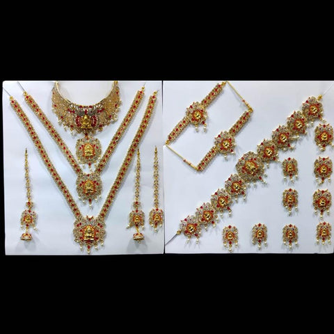Full Bridal Wedding Jewelry Set For Indian Bride, Wedding Jewelry Set Of 10 Items - www.jewelpalace.in