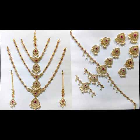 Full Bridal Wedding Jewelry Set For Indian Bride, Wedding Jewelry Set Of 10 Items - www.jewelpalace.in