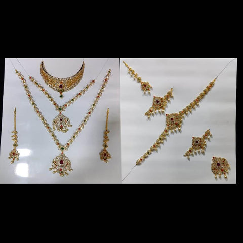 Full Bridal Wedding Jewelry Set For Indian Bride, Wedding Jewelry Set Of 10 Items - www.jewelpalace.in