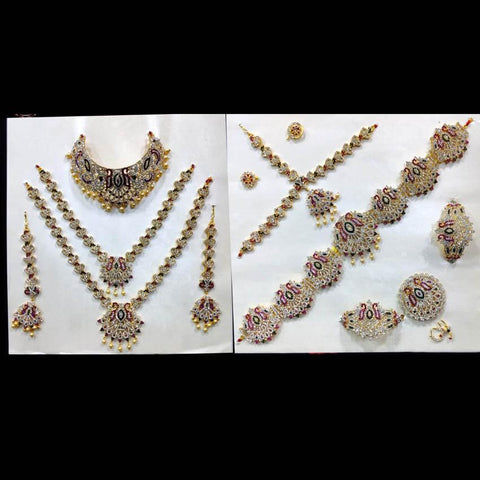 Full Bridal Wedding Jewelry Set For Indian Bride, Wedding Jewelry Set Of 10 Items - www.jewelpalace.in