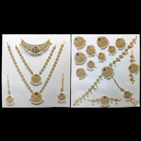 Full Bridal Wedding Jewelry Set For Indian Bride, Wedding Jewelry Set Of 10 Items - www.jewelpalace.in