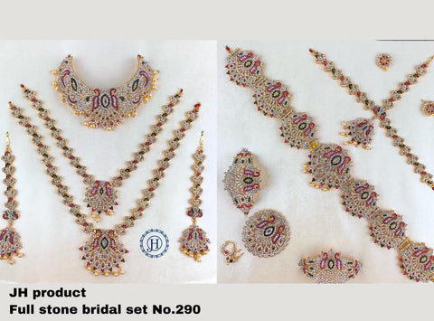 Full Bridal Wedding Jewelry Set For Indian Bride, Wedding Jewelry Set Of 14 Items - www.jewelpalace.in