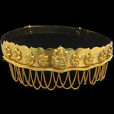 3D Carved Gold Plating of Goddess Lakshmi Waist Belt (Kamarband) in Metal, Hip Chain Belt For Special Occasions
