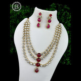 Attractive Gold Plated Kundan Necklace Set With Studded Stones JH1022