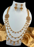 Latest Gold Plated Kundan Necklace With Jhumka Earrings JH1170