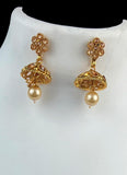 Latest Gold Plated Kundan Necklace With Jhumka Earrings JH1170