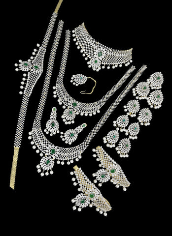 Premium AD Stone Bridal Jewellery Set JH1197