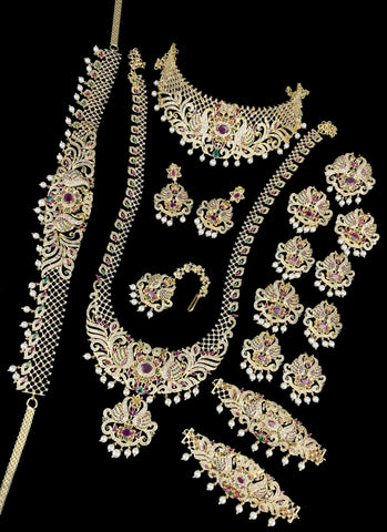 Premium AD Stone Bridal Jewellery Set JH1199
