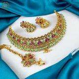 Beautiful Gold Plated Designer Choker Necklace With Earrings JH1306