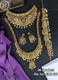 Elegant South Indian Matte Gold Finish Semi Bridal Jewellery Set  JH1473