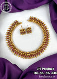 Trending Gold Plated Antique Necklace With Matching Earrings JH1545