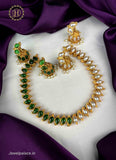 Elegant Gold Plated Designer Necklace With Earrings JH1694