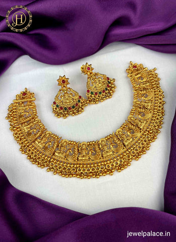 Elegant Gold Plated Designer Necklace With Earrings JH1700