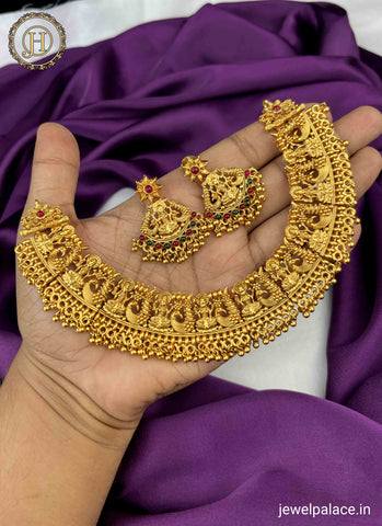 Elegant Gold Plated Designer Necklace With Earrings JH1700