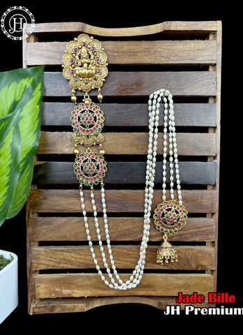 Matt Finish Gold Plated South Indian Temple Hair Jadai Billai JH1714