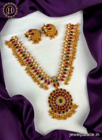 Latest Gold Plated Matte Finish Designer Necklace JH1728