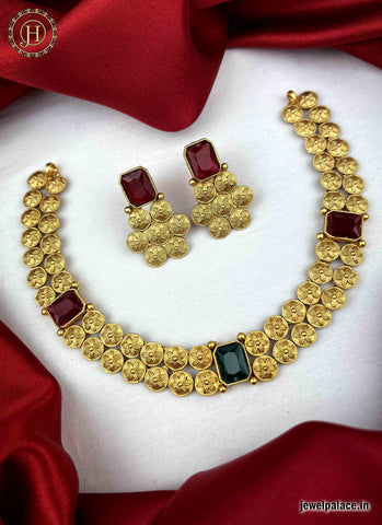 Beautiful Latest Gold Plated Necklace Set JH1841