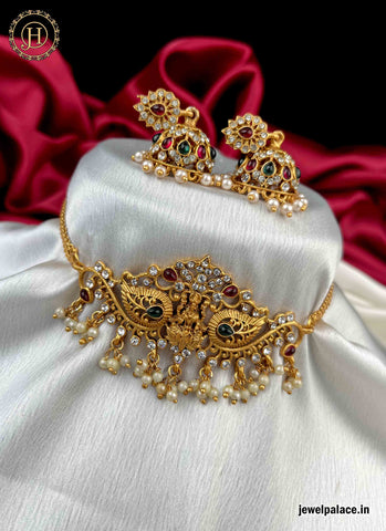 Beautiful Latest Gold Plated Necklace Set JH1847