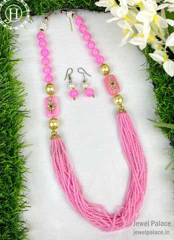 Traditional Pearl Kundan Long Multi Layer Necklace Set for Women JH1973