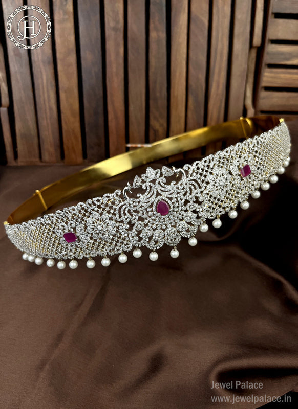 Beautiful Silver Plated With AD Stone Waist Hip Belt Kamarband For Wedding and Party Wear JH2008